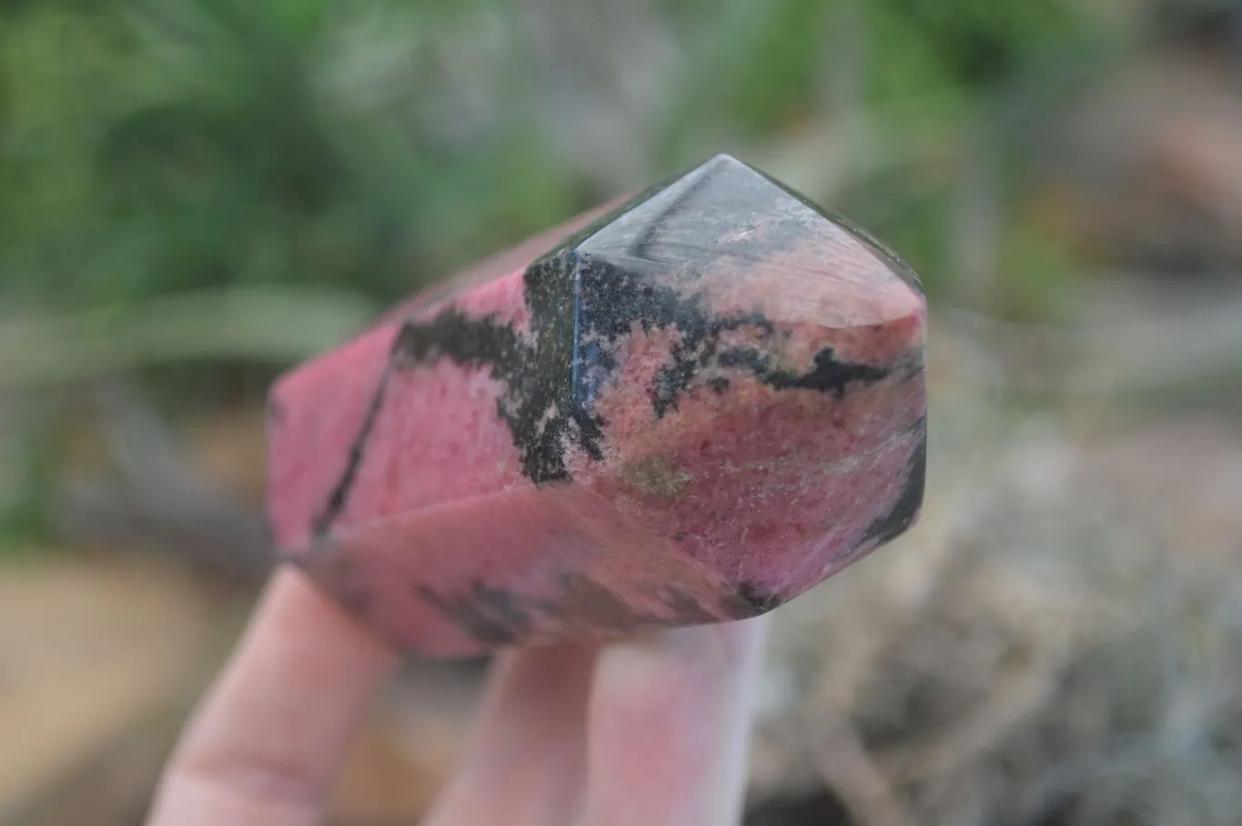 Polished Pink Rhodonite Points x 3 From Madagascar