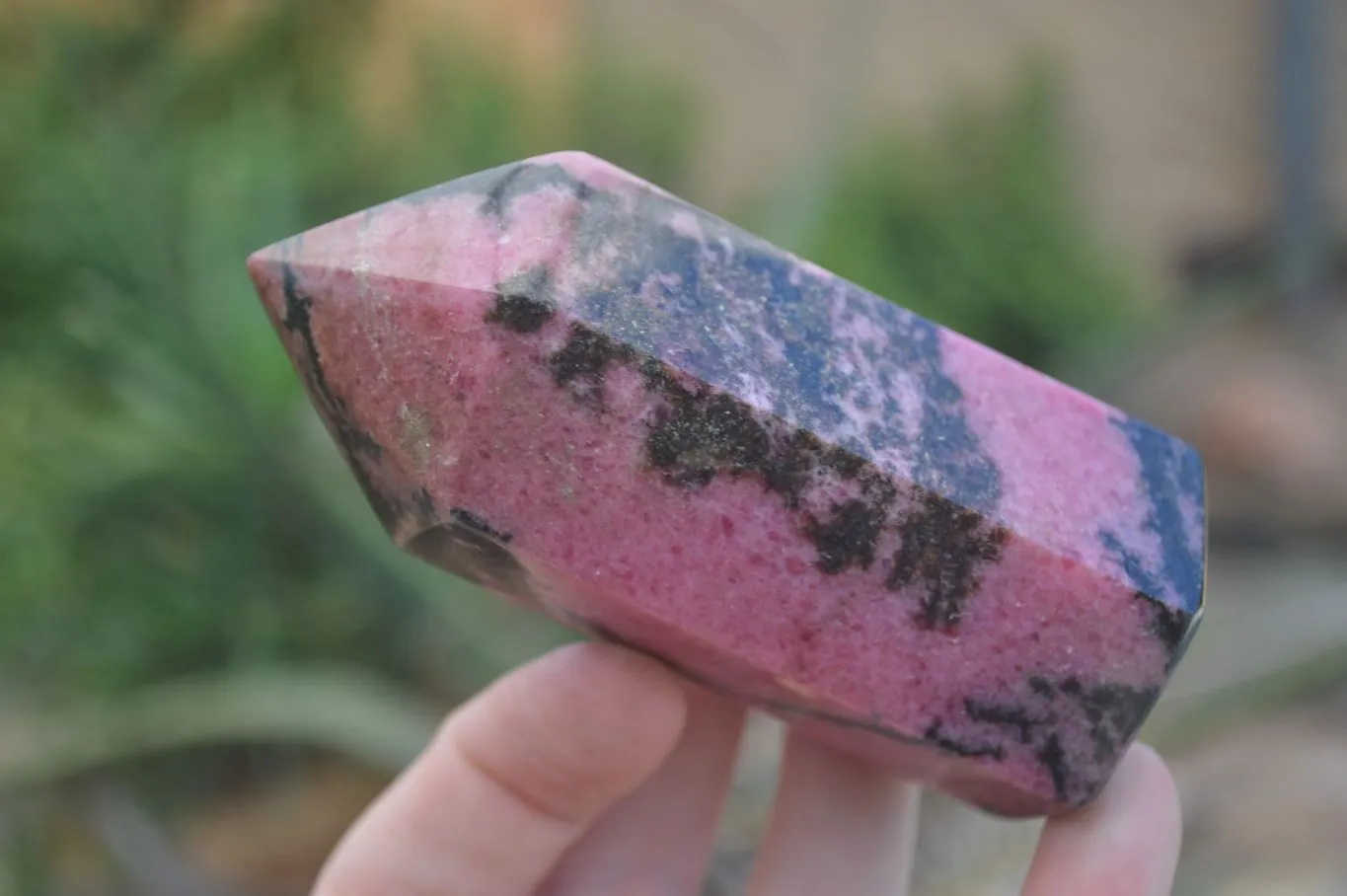 Polished Pink Rhodonite Points x 3 From Madagascar