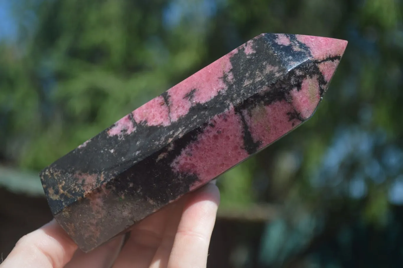 Polished Pink Rhodonite Points x 3 From Madagascar