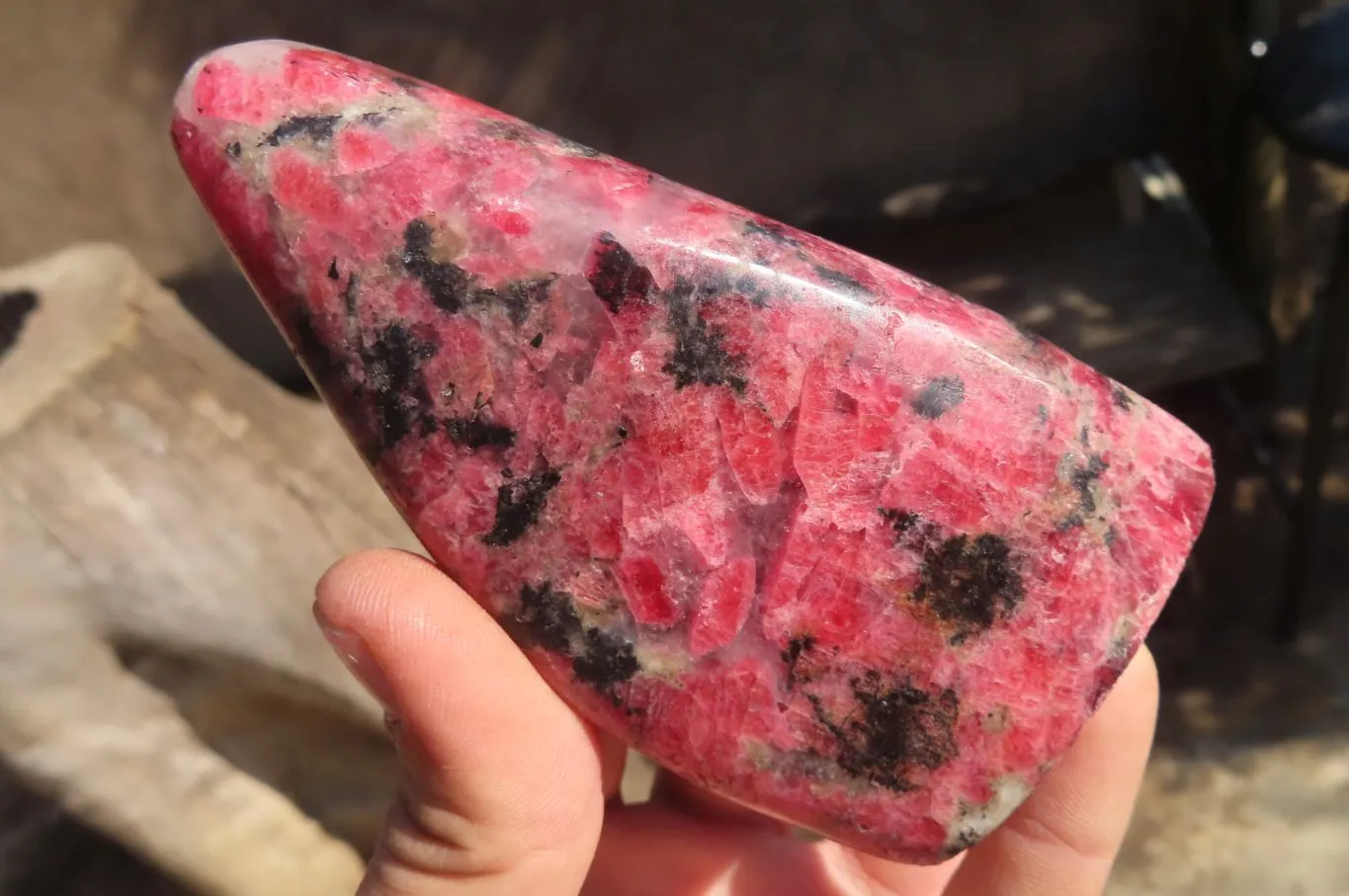 Polished Red Rhodonite Free Forms x 6 From Ambindavato, Madagascar