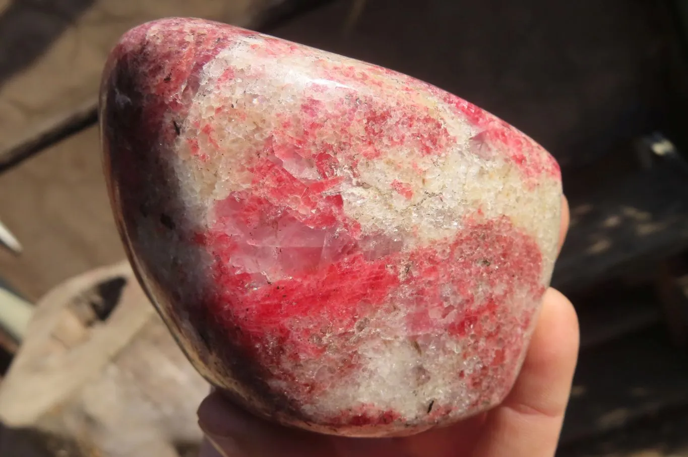 Polished Red Rhodonite Free Forms x 6 From Ambindavato, Madagascar