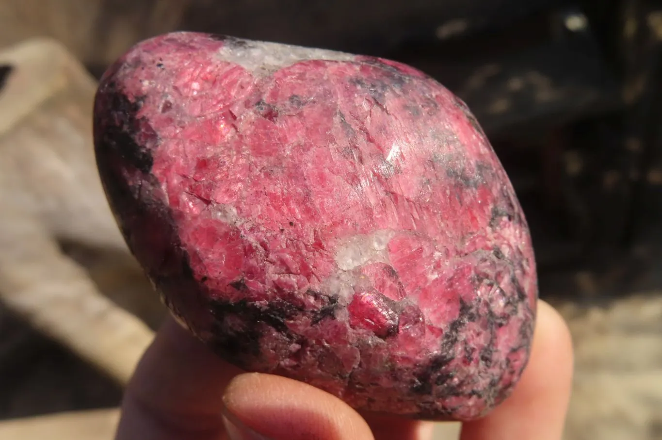 Polished Red Rhodonite Free Forms x 6 From Ambindavato, Madagascar
