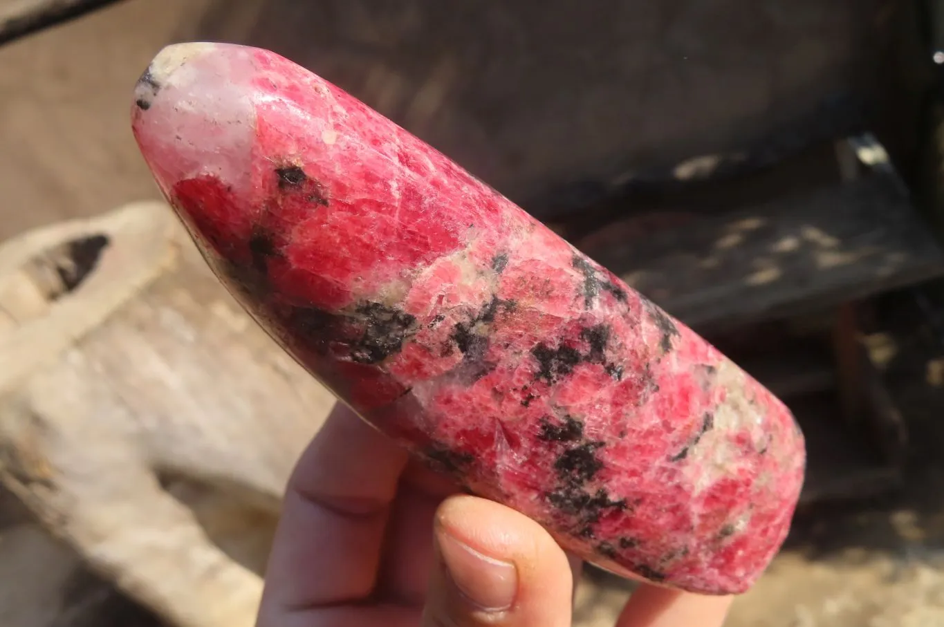 Polished Red Rhodonite Free Forms x 6 From Ambindavato, Madagascar