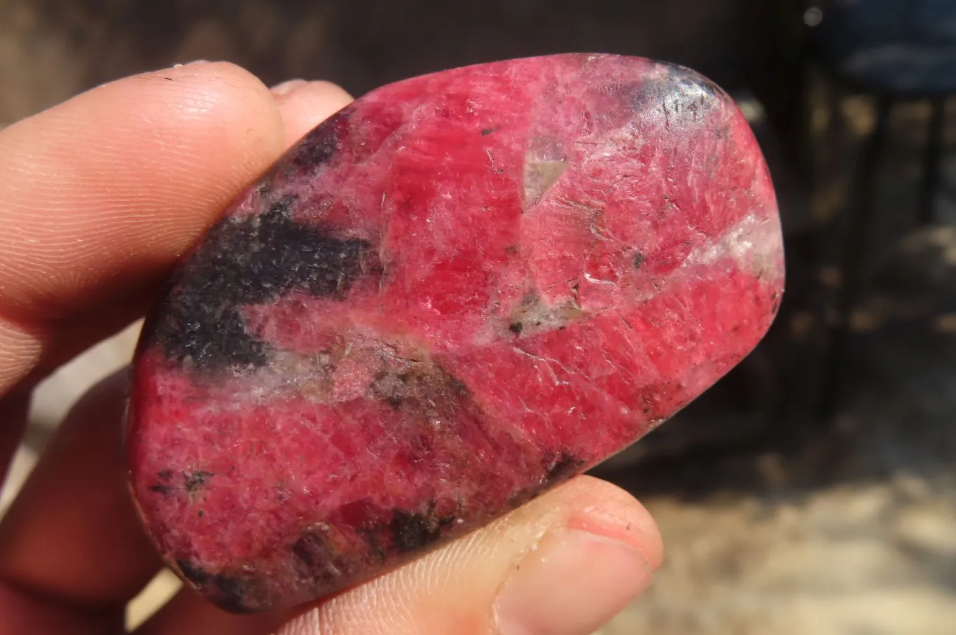 Polished Red Rhodonite Free Forms x 6 From Ambindavato, Madagascar