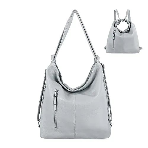 Purse for Women Convertible Backpack Purses and Handbags - Grey