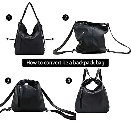 Purse for Women Convertible Backpack Purses and Handbags - Grey