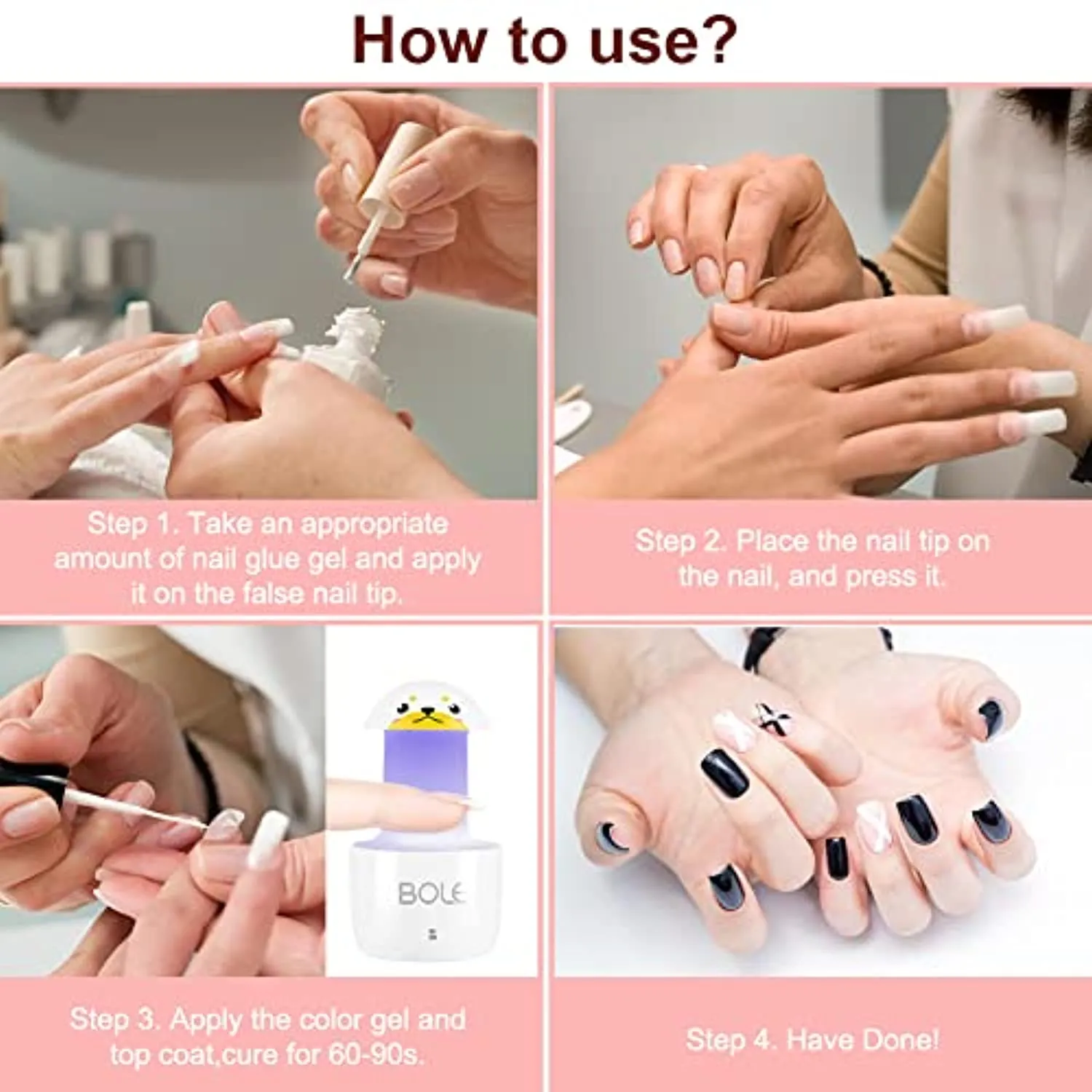 QUUREN Mini LED Nail Lamp, UV LED Light Nail Light Gel Nail Lamp 5W Nail Polish Dryer Mini Nail UV Lamp for Nail Glue Gel / Gel Polish / Poly Extension Gel with Type-C Cable for Single Finger (Puppy)