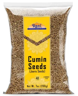 Rani Cumin Seeds Whole (Jeera) Spice 7oz (200g) ~ All Natural | Gluten Friendly | NON-GMO | Kosher | Vegan | Indian Origin