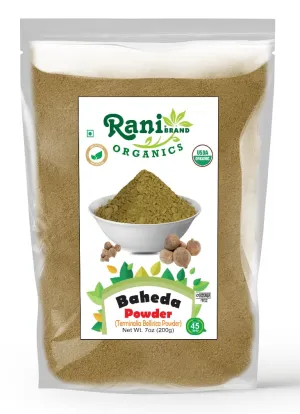 Rani Organic Baheda Powder (Terminalia Bellirica Powder) 7oz (200g) ~ All Natural | No Color | Gluten Friendly | Vegan | Non-GMO | Kosher | No Salt or fillers | Indian Origin | USDA Organic Certified