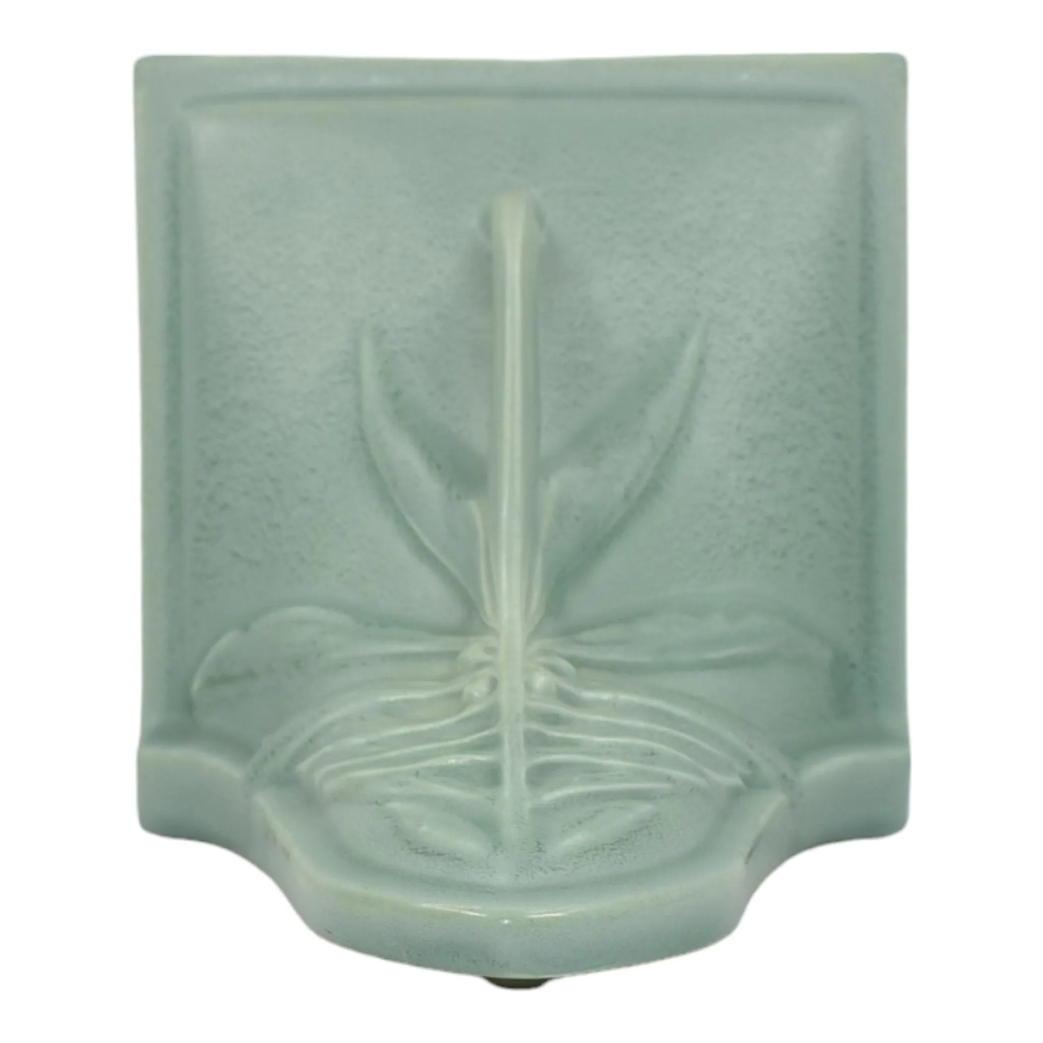 Roseville Crystal Green Velmoss 1939 Vintage Art Pottery Ceramic Wall Shelf 3