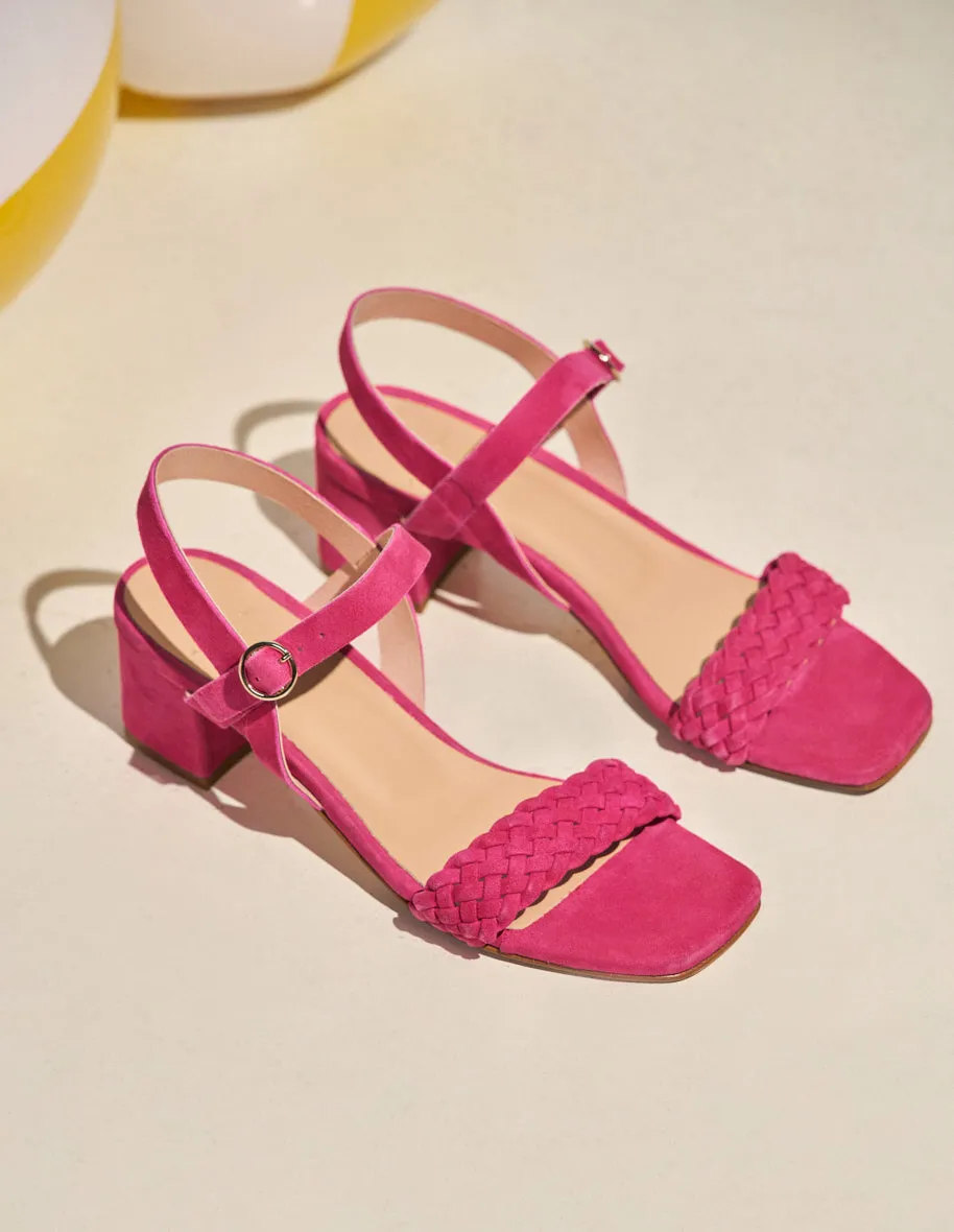 Sandales à talons Victoria M - Suède fuchsia