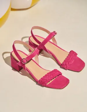 Sandales à talons Victoria M - Suède fuchsia