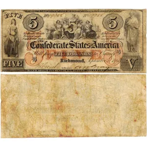 Scarce T-31 Sept 2 1861 $5 CSA PF-1/Cr.243 - Choice Fine