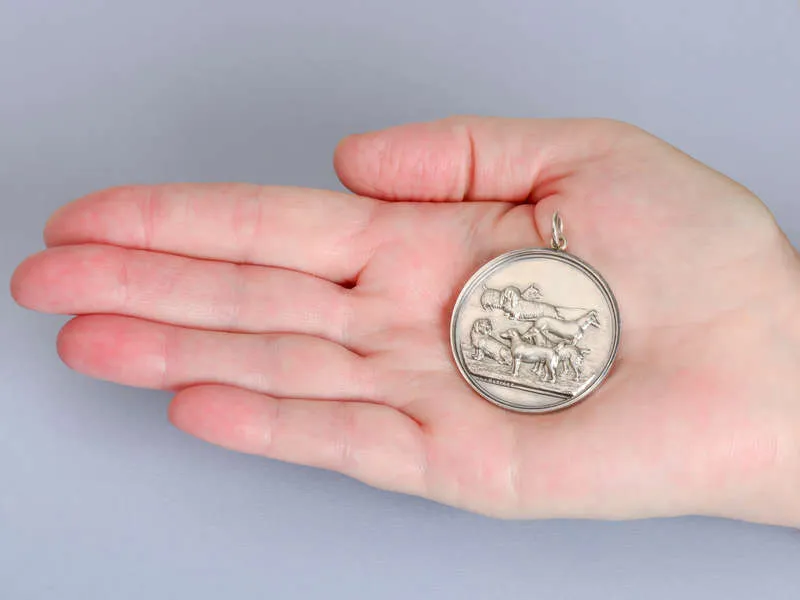 Six Dog Sterling Silver Pendant of 1899