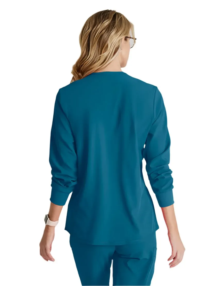 SKECHERS™ by Barco Stability 2-Pocket Crewneck Snap-Front Scrub Jacket
