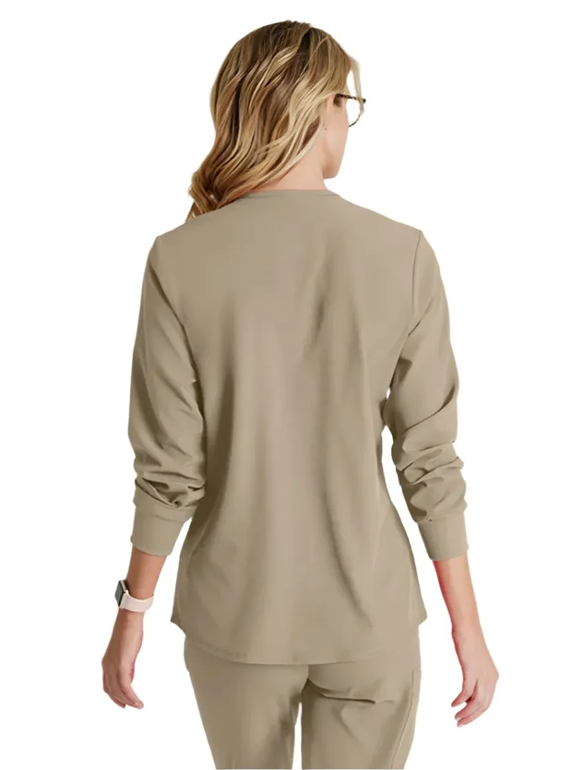 SKECHERS™ by Barco Stability 2-Pocket Crewneck Snap-Front Scrub Jacket