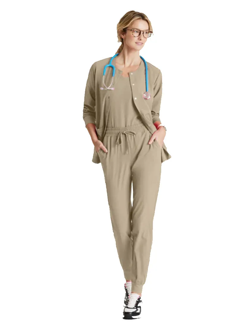 SKECHERS™ by Barco Stability 2-Pocket Crewneck Snap-Front Scrub Jacket