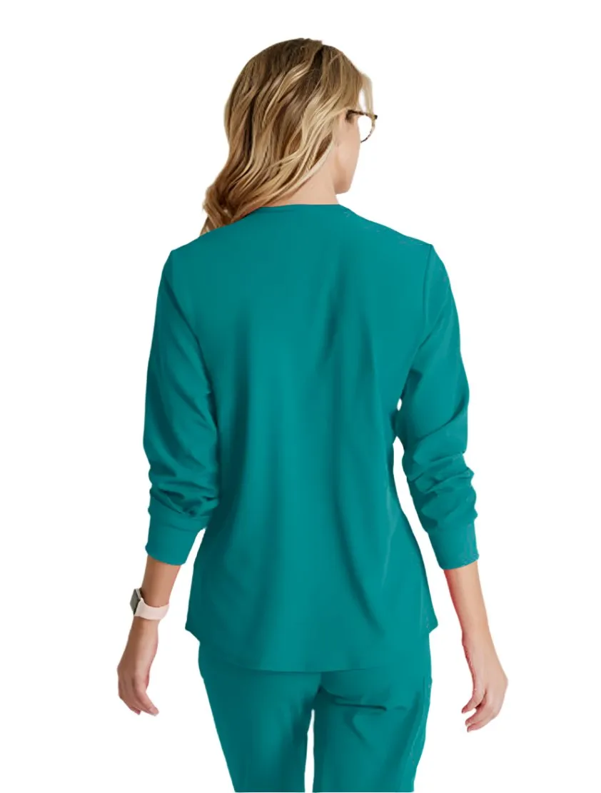 SKECHERS™ by Barco Stability 2-Pocket Crewneck Snap-Front Scrub Jacket