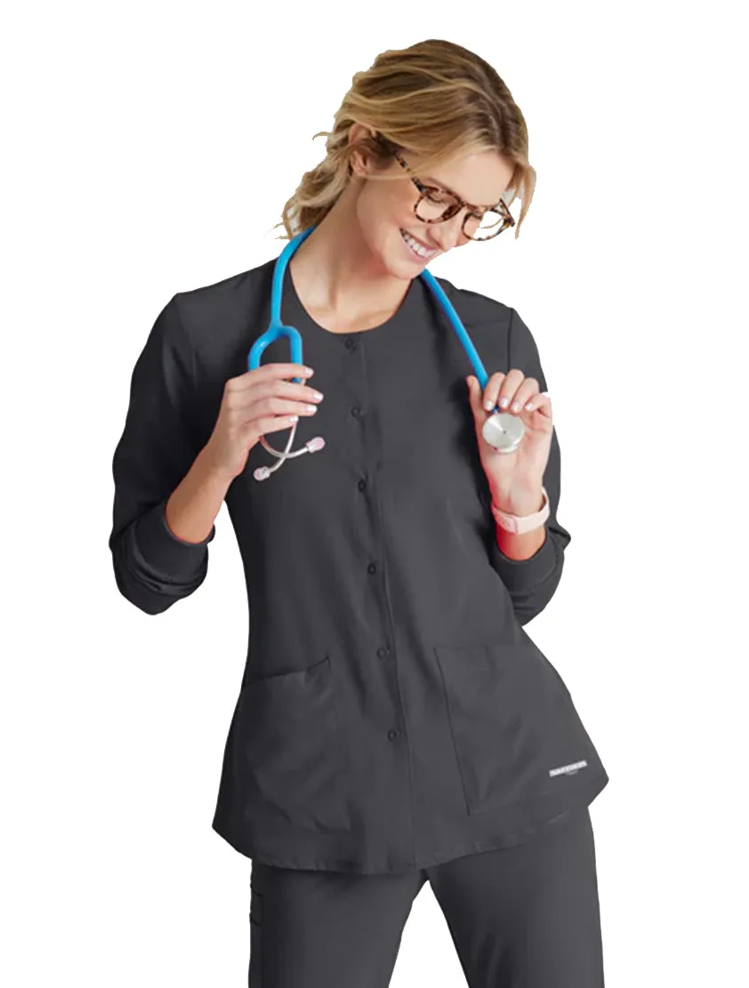 SKECHERS™ by Barco Stability 2-Pocket Crewneck Snap-Front Scrub Jacket