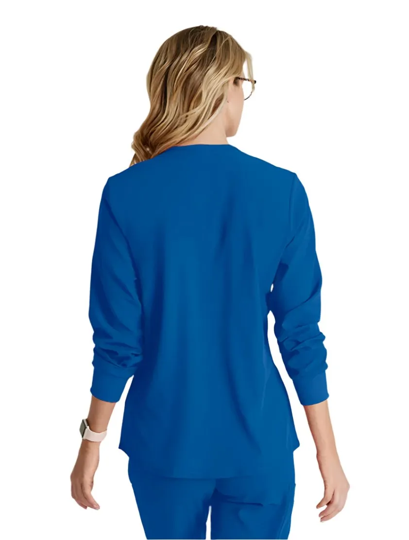 SKECHERS™ by Barco Stability 2-Pocket Crewneck Snap-Front Scrub Jacket