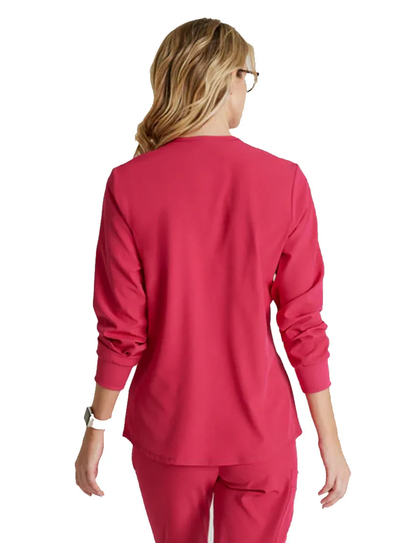 SKECHERS™ by Barco Stability 2-Pocket Crewneck Snap-Front Scrub Jacket