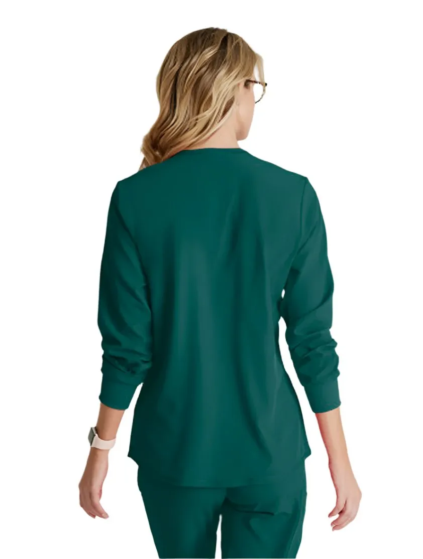 SKECHERS™ by Barco Stability 2-Pocket Crewneck Snap-Front Scrub Jacket