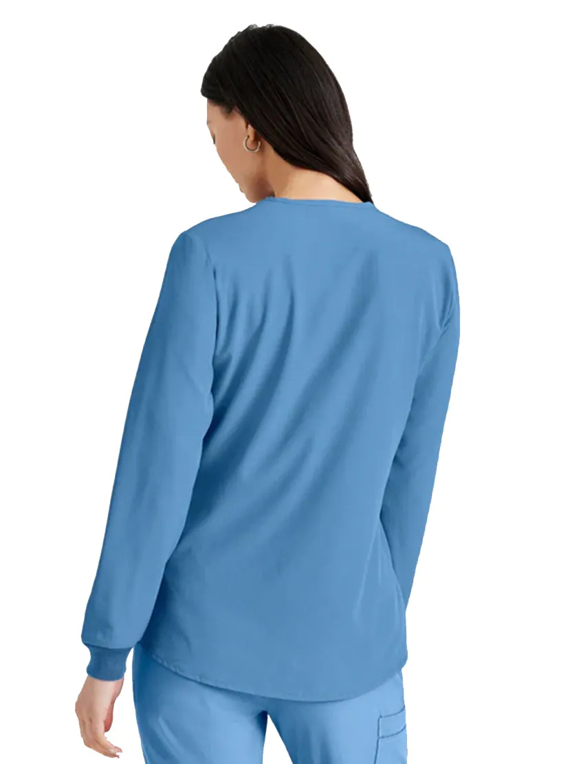 SKECHERS™ by Barco Stability 2-Pocket Crewneck Snap-Front Scrub Jacket