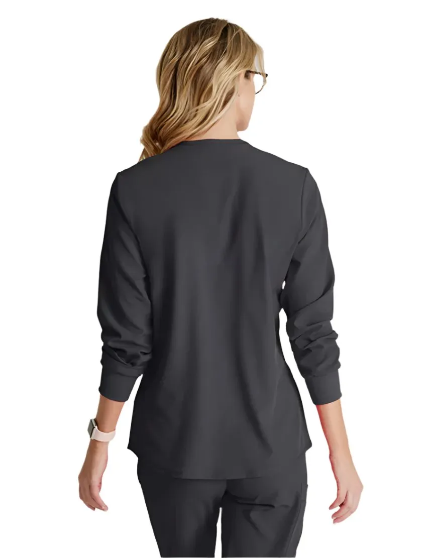 SKECHERS™ by Barco Stability 2-Pocket Crewneck Snap-Front Scrub Jacket