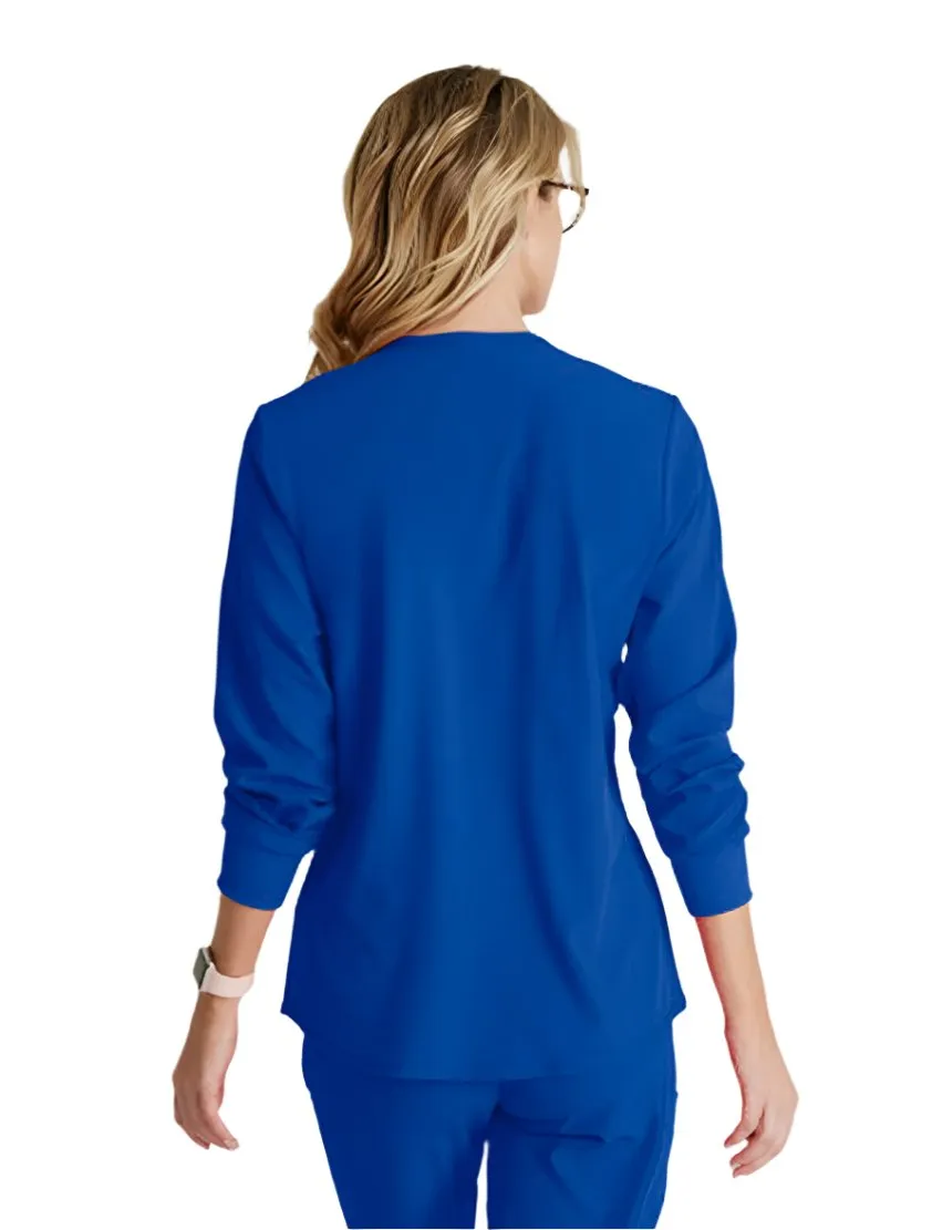 SKECHERS™ by Barco Stability 2-Pocket Crewneck Snap-Front Scrub Jacket