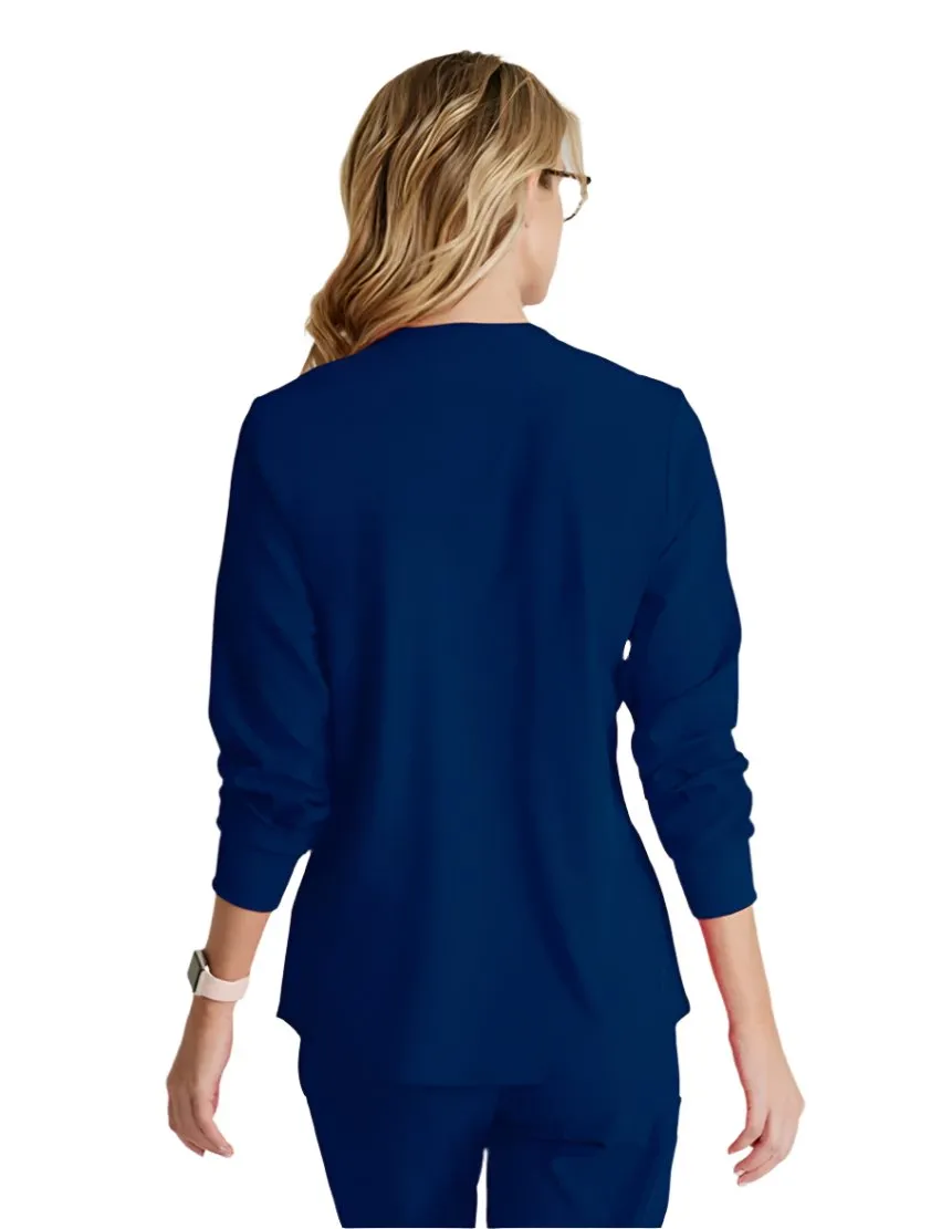 SKECHERS™ by Barco Stability 2-Pocket Crewneck Snap-Front Scrub Jacket