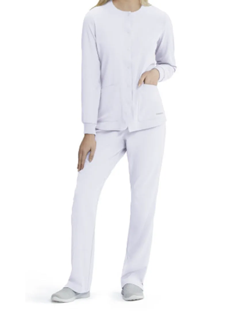 SKECHERS™ by Barco Stability 2-Pocket Crewneck Snap-Front Scrub Jacket