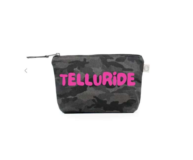 SKI  - Stowe or your Favorite Ski Location Makeup Bag
