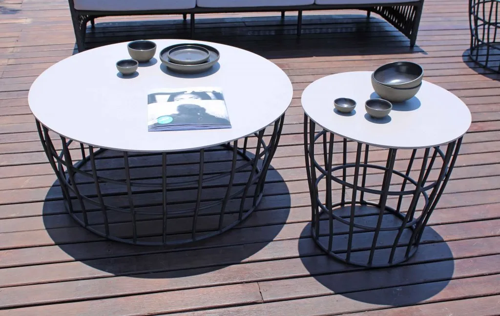 Skyline Design Optik Round Coffee Table Ceramic Monochrome top