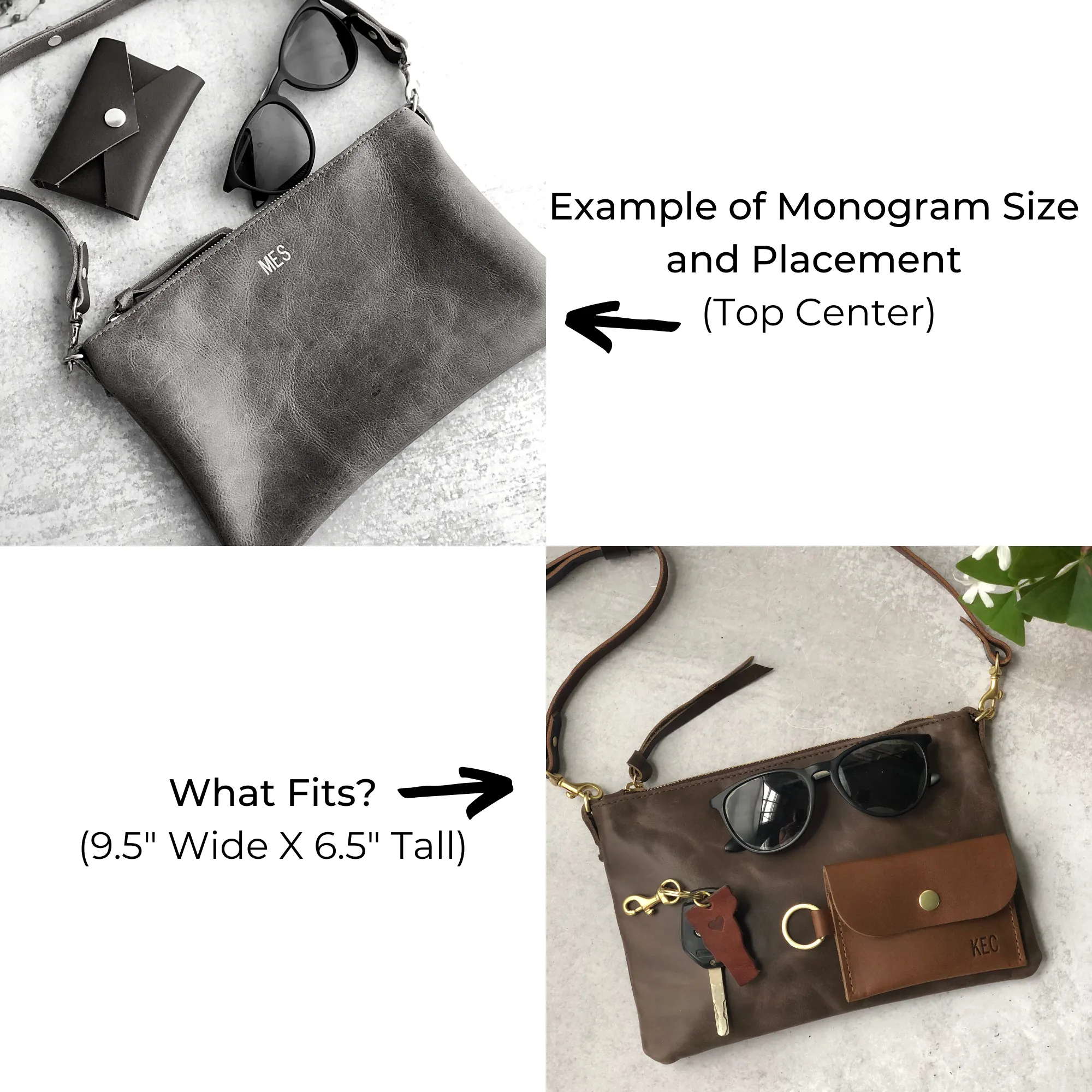 Small Leather Crossbody Clutch Bag - Honey Brown Pull-Up
