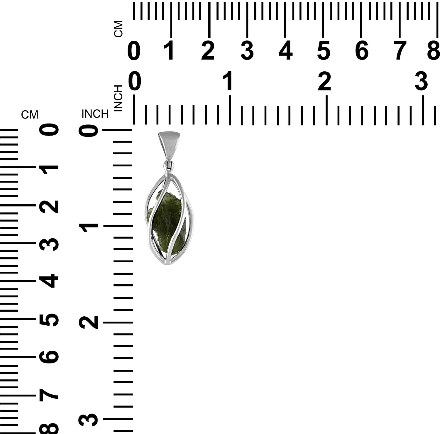 Starborn Genuine Moldavite in Sterling Silver Cage Pendant - 5 Wire Style