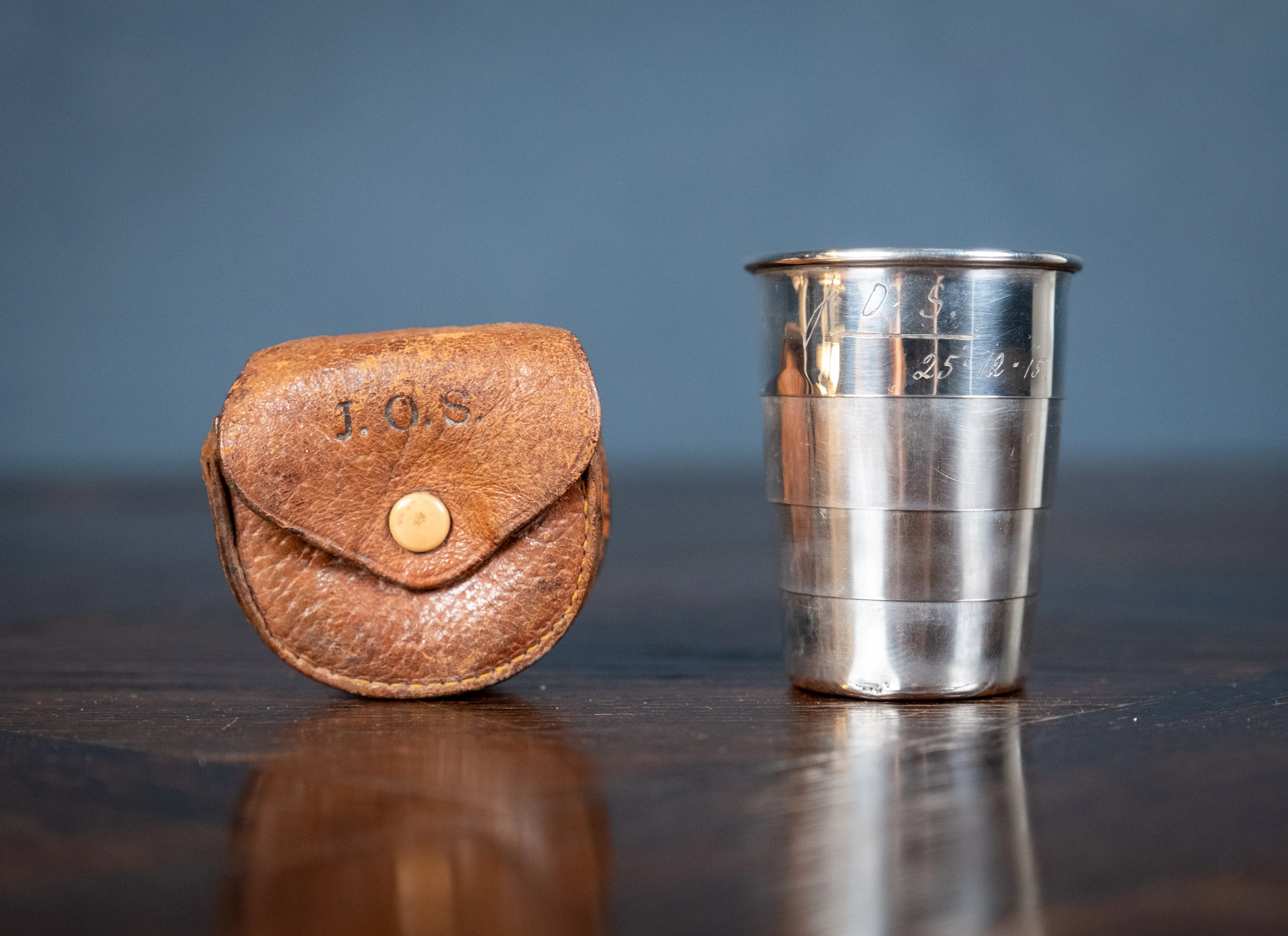 Sterling Silver Collapsible Beaker With Original Case - Chester, 1914.