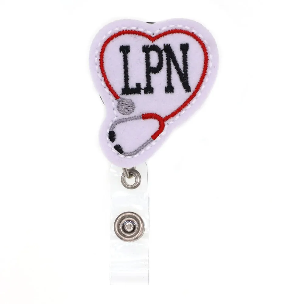 Stethoscope Felt Nurse Badge Holder Retractable Badge Reel with Alligator Clip Suitable for Gifts for Nurses/Doctors and Daily Life