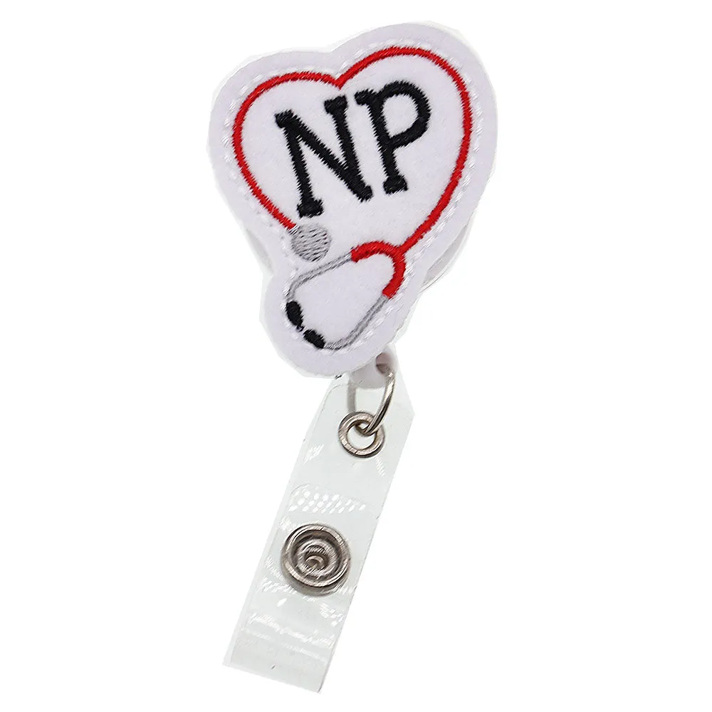 Stethoscope Felt Nurse Badge Holder Retractable Badge Reel with Alligator Clip Suitable for Gifts for Nurses/Doctors and Daily Life