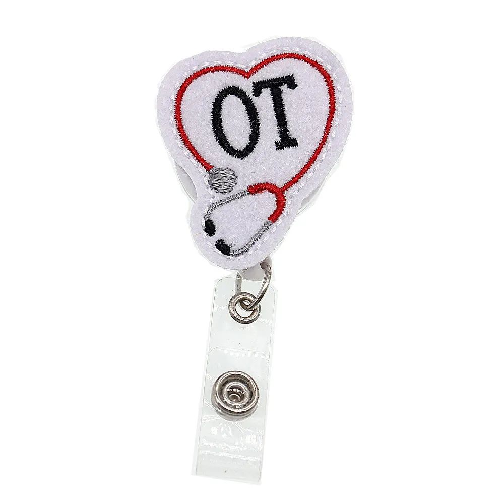 Stethoscope Felt Nurse Badge Holder Retractable Badge Reel with Alligator Clip Suitable for Gifts for Nurses/Doctors and Daily Life