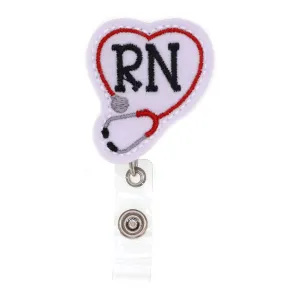 Stethoscope Felt Nurse Badge Holder Retractable Badge Reel with Alligator Clip Suitable for Gifts for Nurses/Doctors and Daily Life