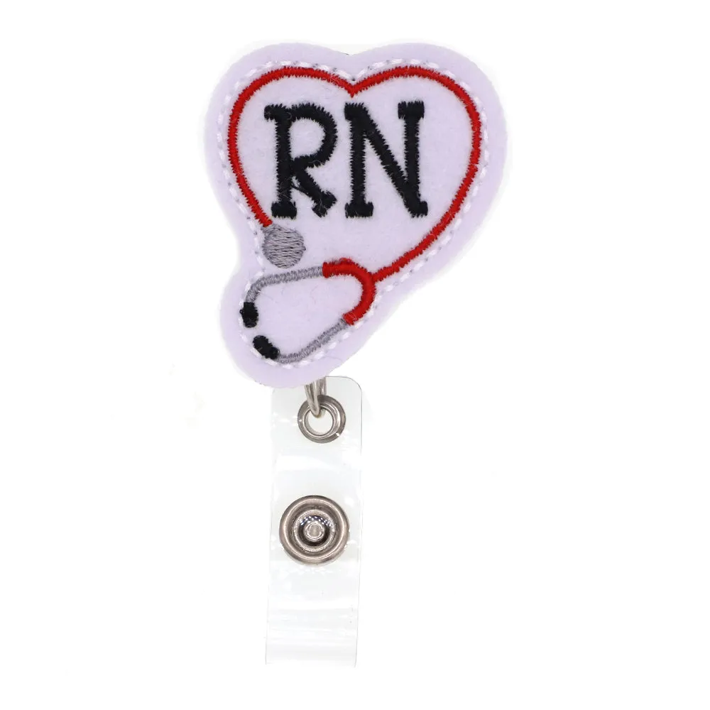 Stethoscope Felt Nurse Badge Holder Retractable Badge Reel with Alligator Clip Suitable for Gifts for Nurses/Doctors and Daily Life