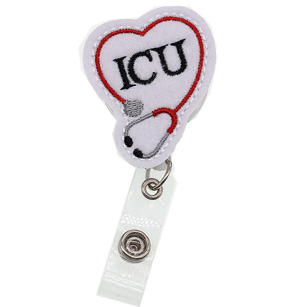 Stethoscope Felt Nurse Badge Holder Retractable Badge Reel with Alligator Clip Suitable for Gifts for Nurses/Doctors and Daily Life