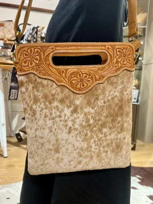 Sundance hide & tooled leather handbag #Sun1