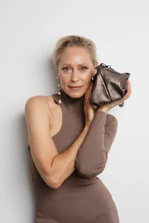 teardrop  | pewter evening bag