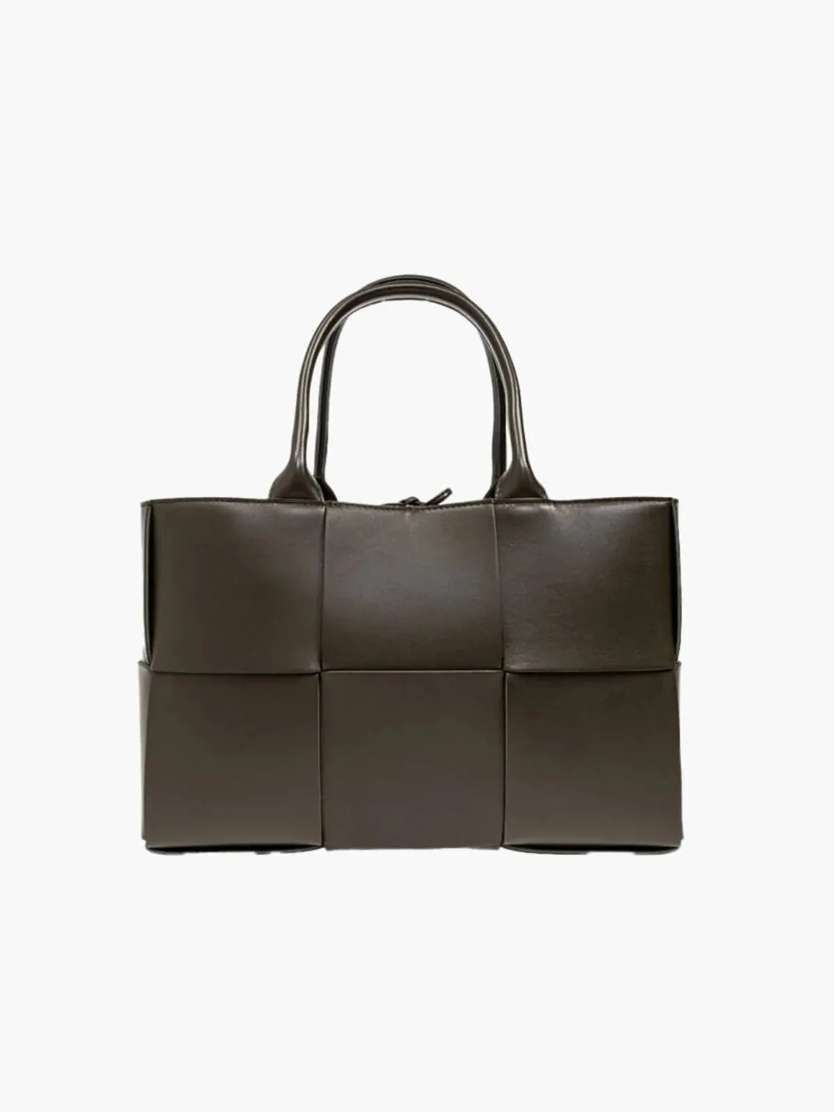 Textured Leather Tote Bag with Reinforced Stitching