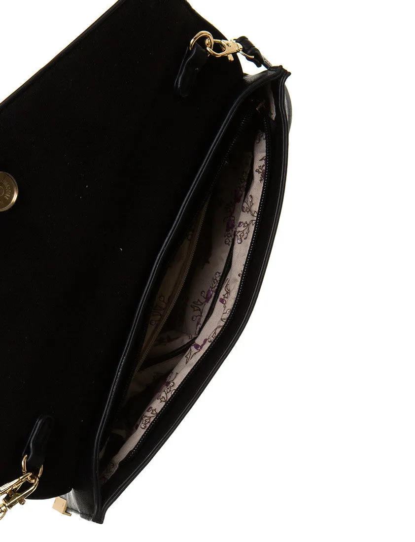 The Ana Laser Cut Messenger - Black