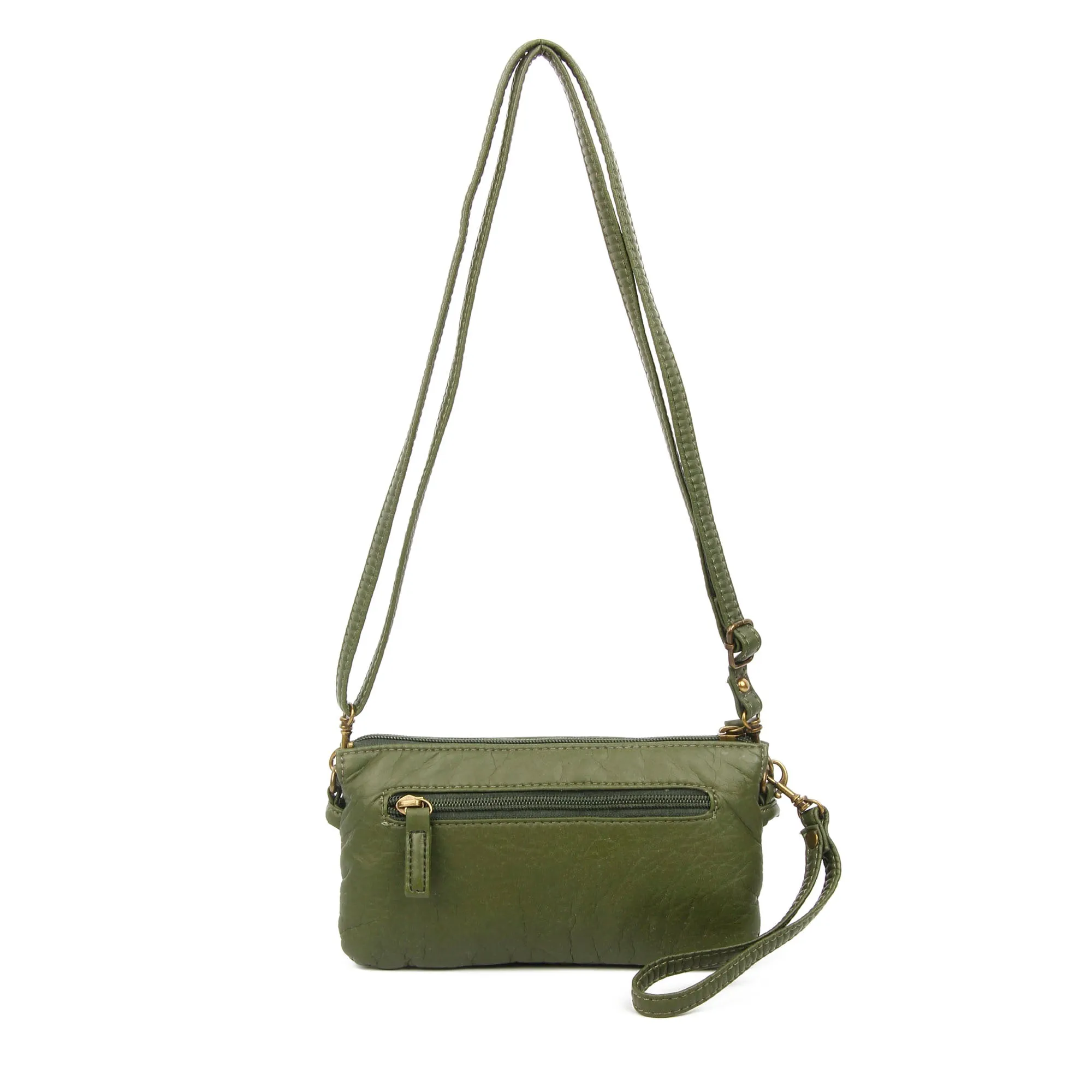 The Anita Three Way Crossbody Wristlet - Army Green