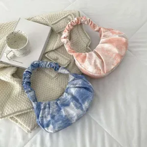 Tie Dye Print Canvas Shoulder Bag