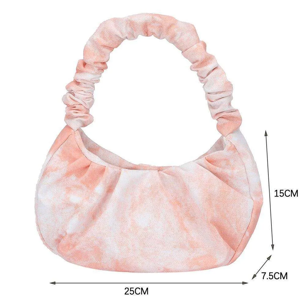 Tie Dye Print Canvas Shoulder Bag