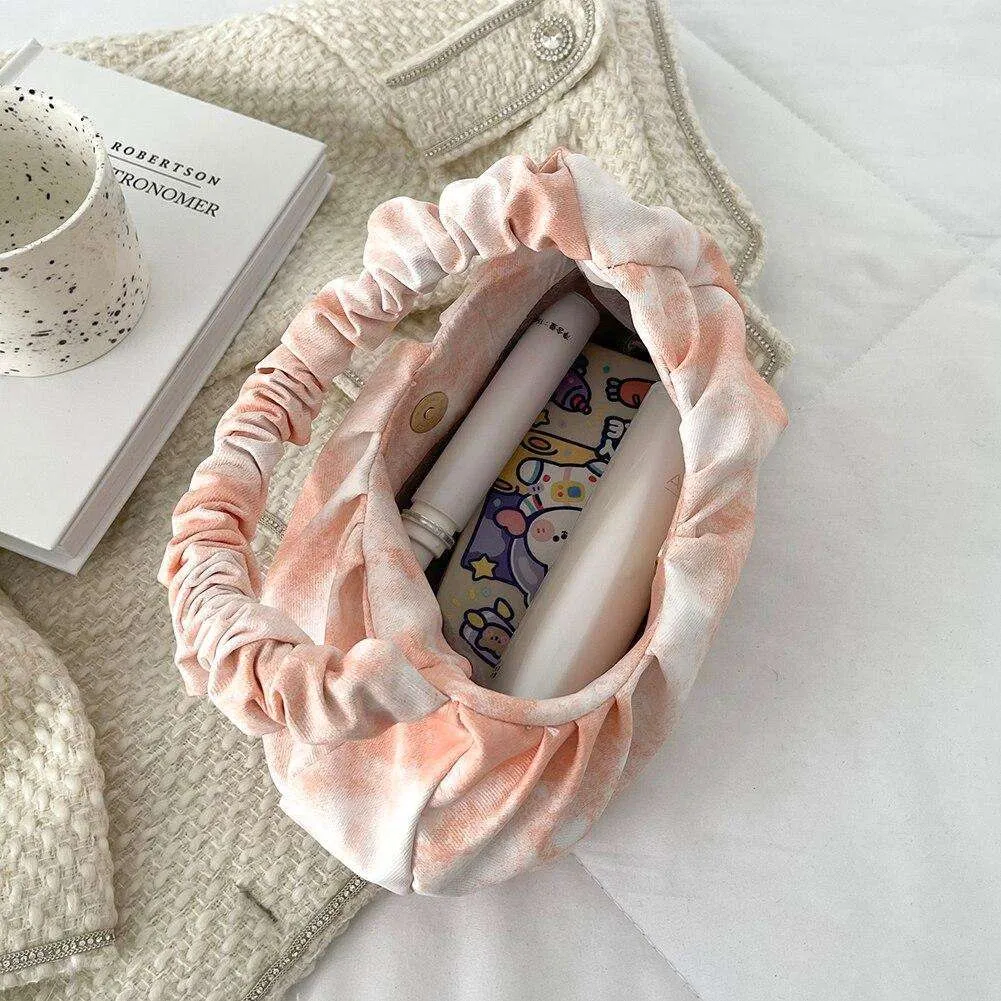 Tie Dye Print Canvas Shoulder Bag